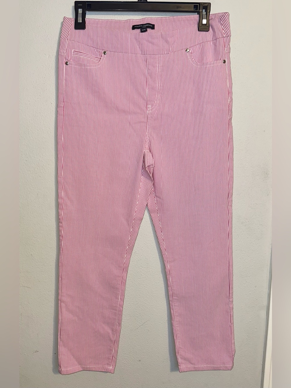Mario Serrani Pink and White Stripe Pants